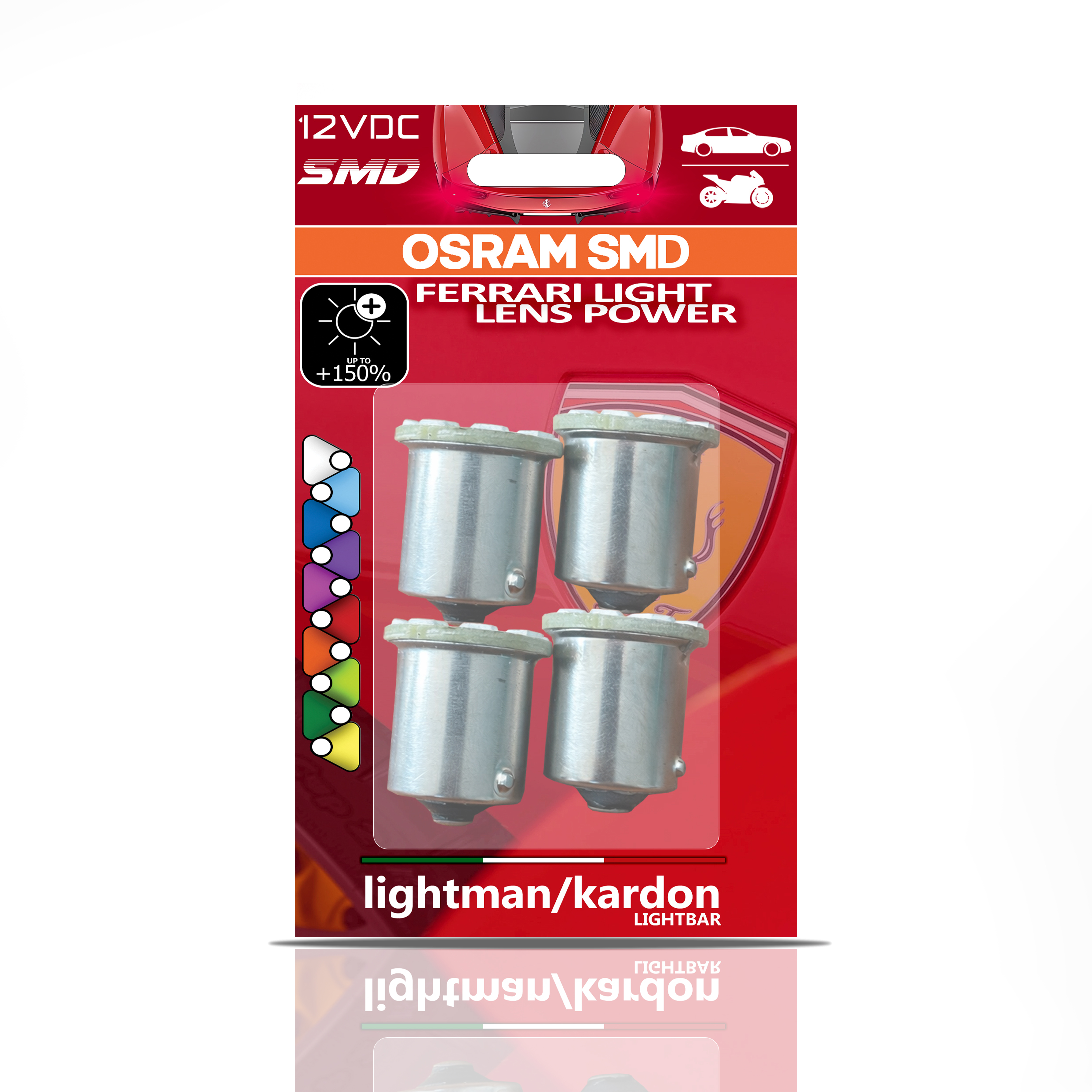 لامپ فندقی خودرو Ferrari Light اسرام آلمان برند lightman/kardon مدل 12SMD
