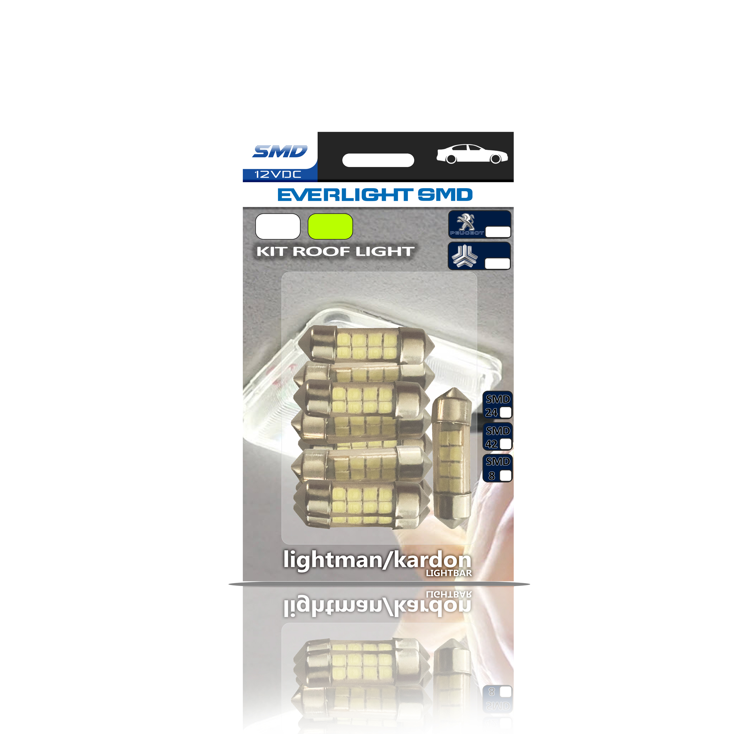 لامپ چراغ سقف و صندوق 8SMD برند lightman/kardon